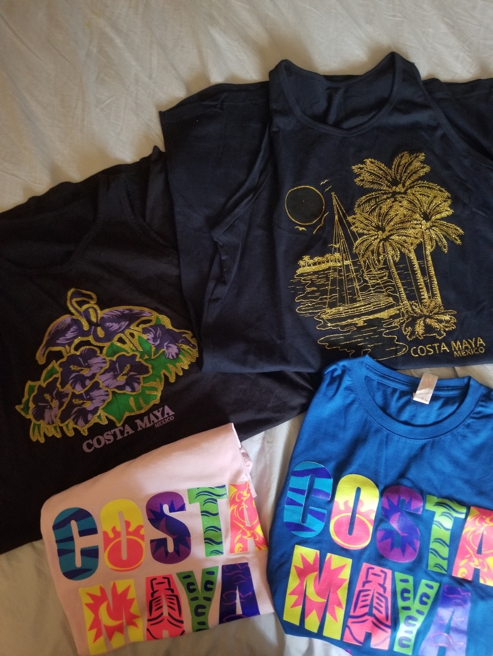 Lot Of 4 Costa Maya Tops (T-Shirts & Swim Coverups Or Pajamas) - Various Sizes